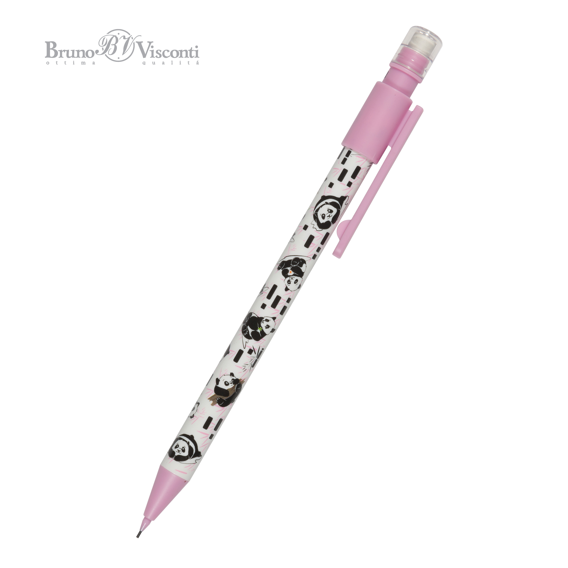 Карандаш автомат 07мм НВ HappyGraphix Панды с ластиком BRUNO VISCONTI 21-004220 102₽