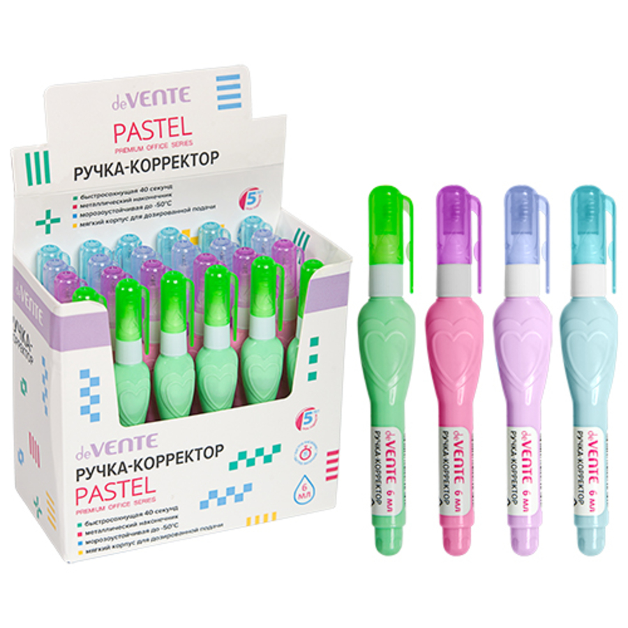 Корректор карандаш 6мл метнак Pastel быстросохнущая цвкорп ассорти deVENTE 4061115 17₽