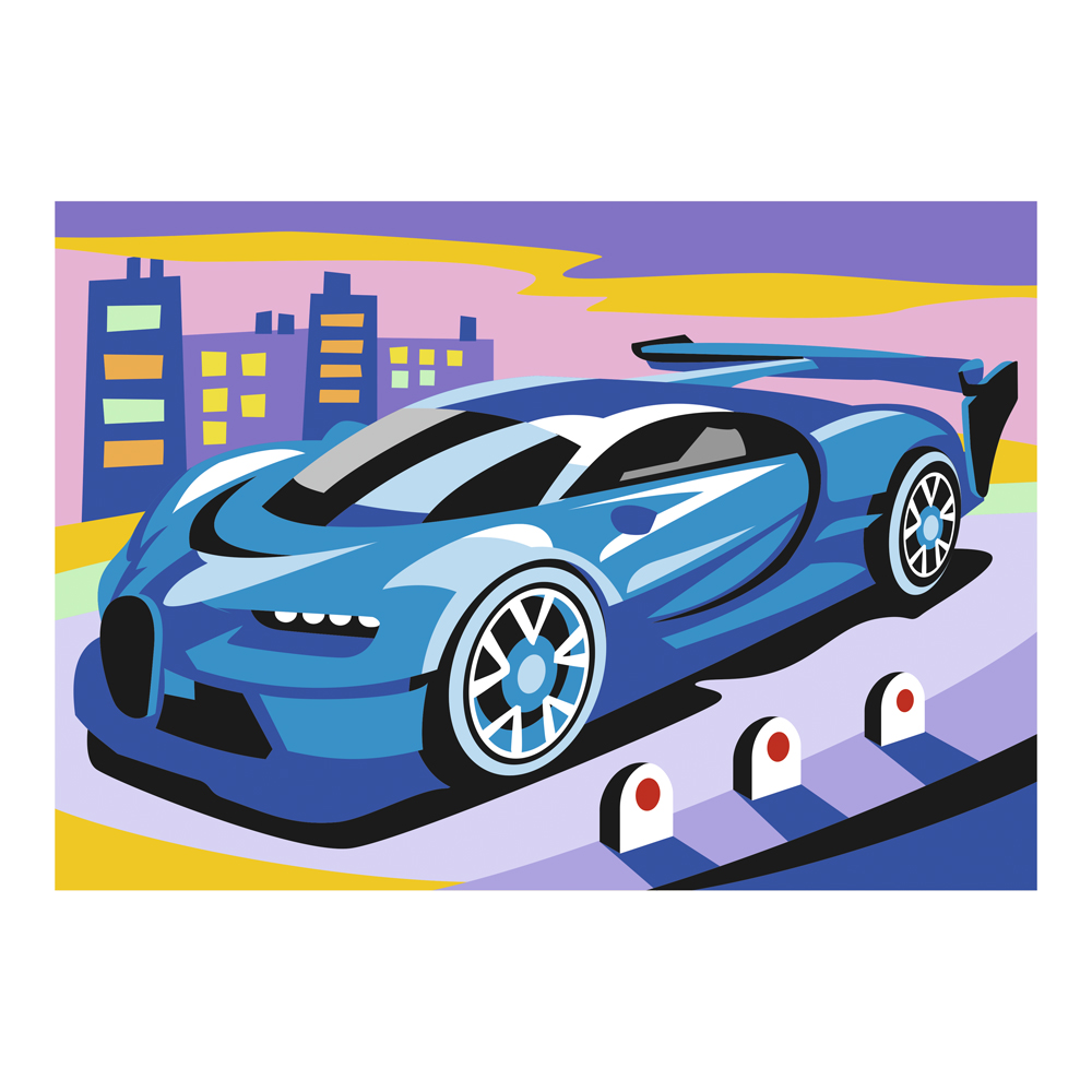 Картина по номерам 20х30см для малышей Спортивный автомобиль 269₽