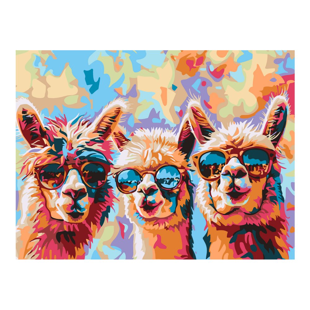 Картина по номерам 30х40см на подрамнике Ламы 441₽