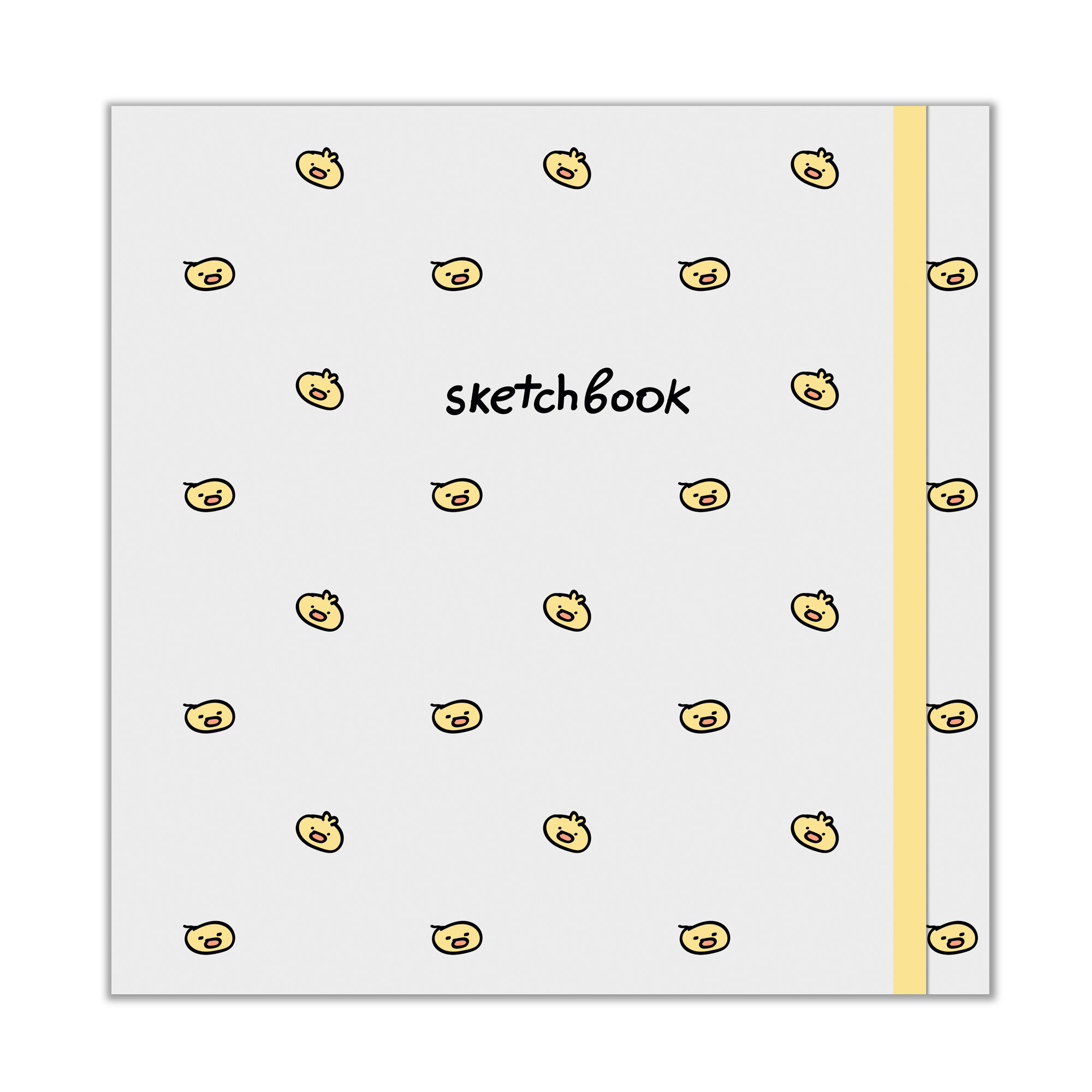 Скетчбук 200х200мм 80л твобл Цыплята матлам резинка 100гм2 Listoff СК805553 306₽