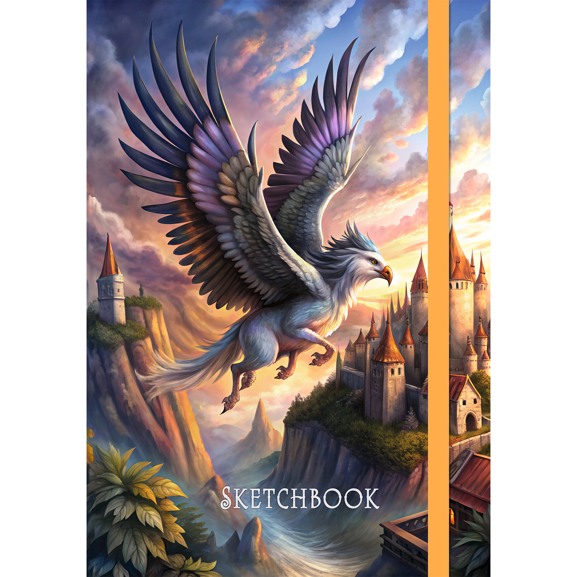 Скетчбук А5 80л твобл Грифон матлам резинка 100гм2 Listoff СК5805536 272₽