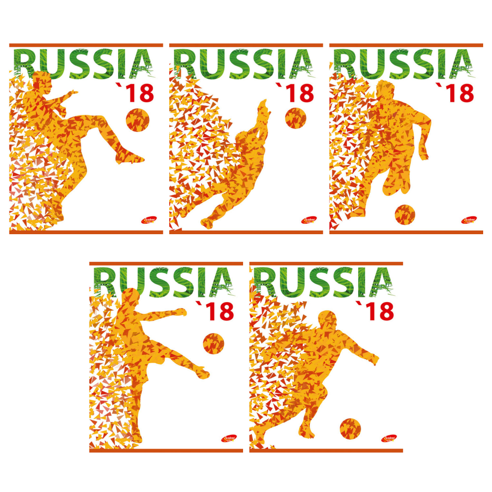 

Тетрадь А5 48л клетка скрепка мелов.картон Russia Футбол УФ-лак ассорти ACADEMY STYLE 7839/5