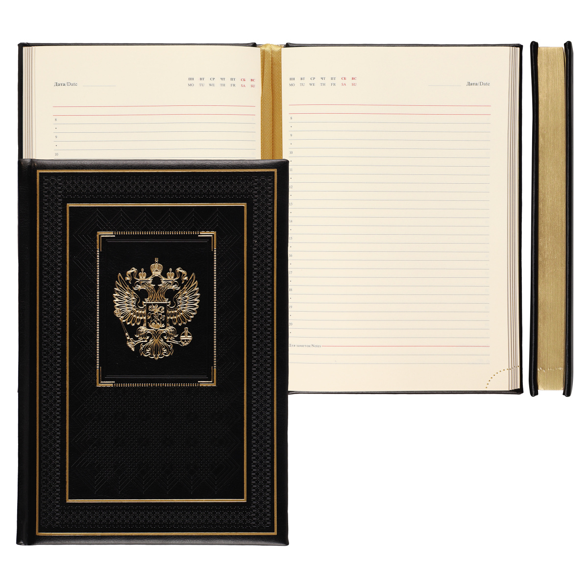 

Ежедневник А5 168л недатир. тв.обл. Символика черный кожзам поролон ляссе FIORENZO 216525