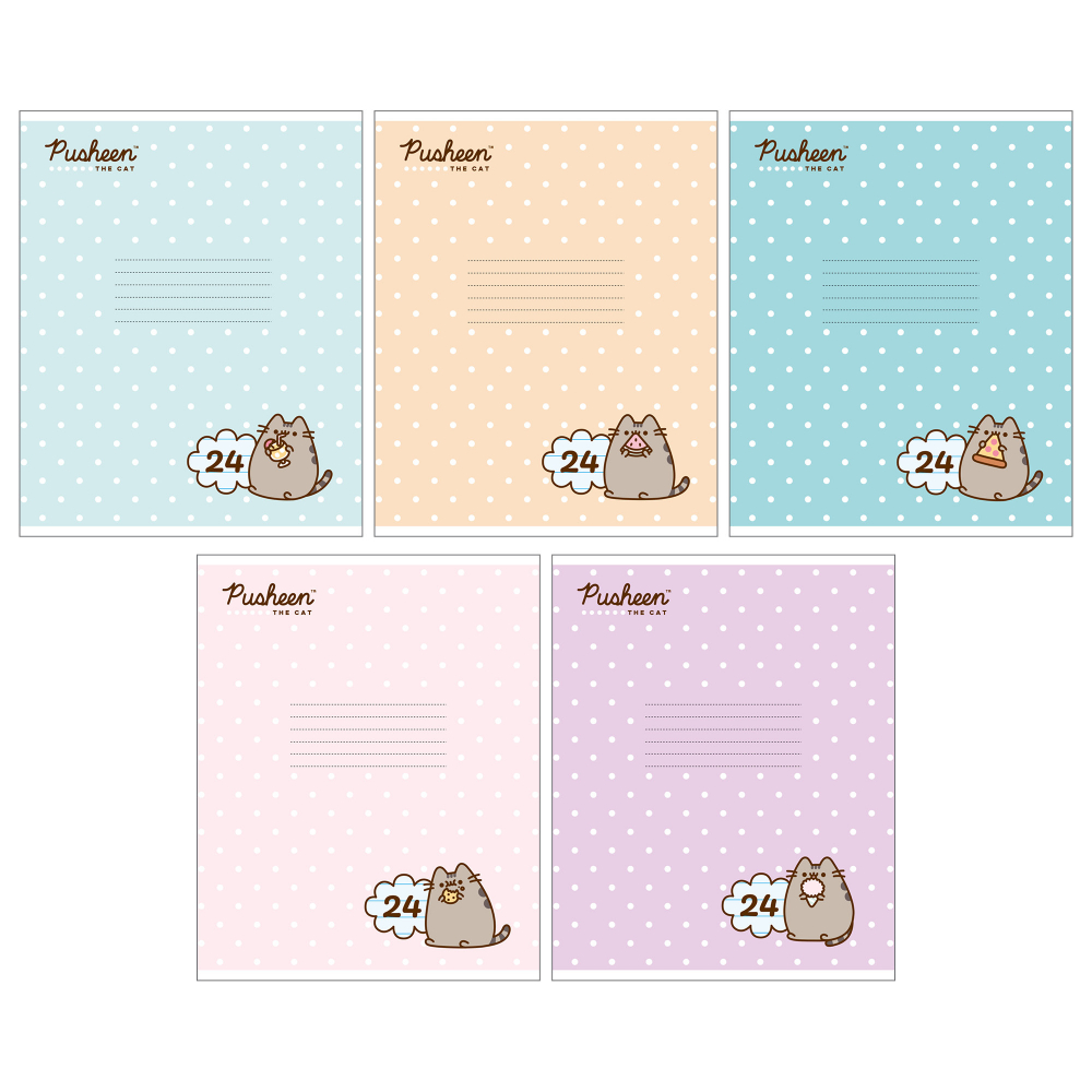 

Тетрадь А5 24л линия скрепка мелов.картон Pusheen выб.твин УФ-лак ассорти ACADEMY STYLE PS17/5