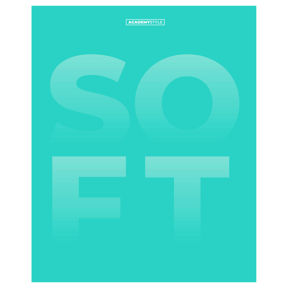 

Тетрадь А5 48л клетка скрепка мелов.картон Бирюзовый soft touch пантон ACADEMY STYLE 15109/5