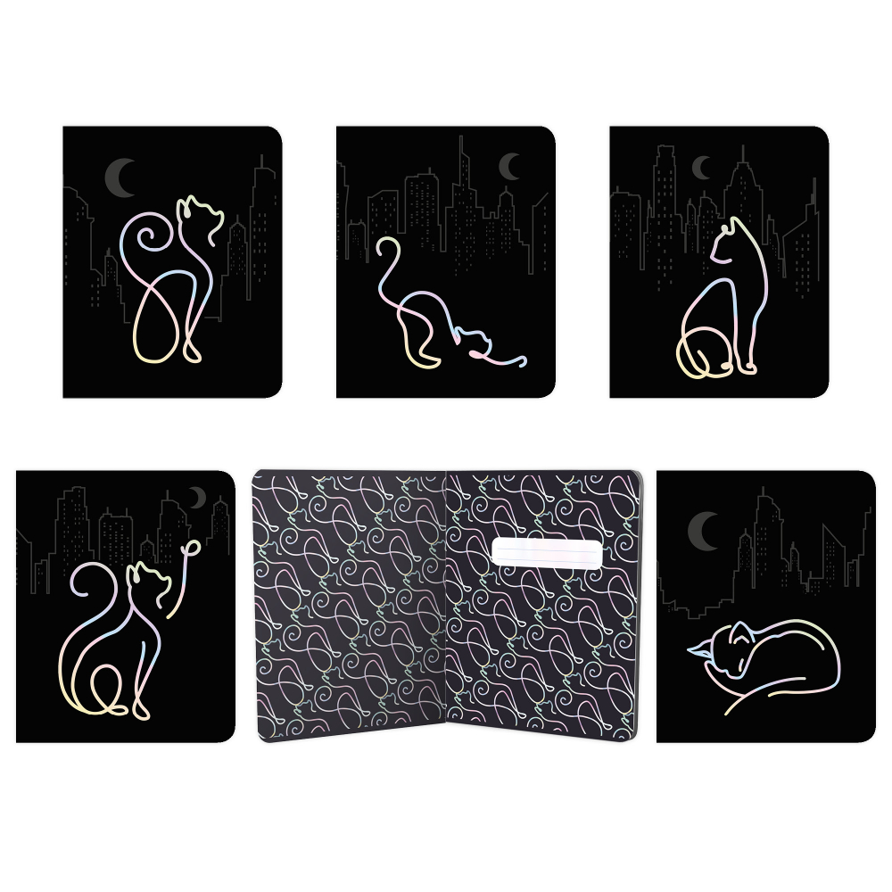 

Тетрадь А5 48л клетка скрепка мелов.картон Голографические кошки soft touch ACADEMY STYLE 15097/5