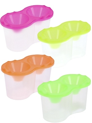 Стакан-непроливайка два отделения Флуоресцентные ассорти 4 цвета PROF-PRESS С-0498 53₽