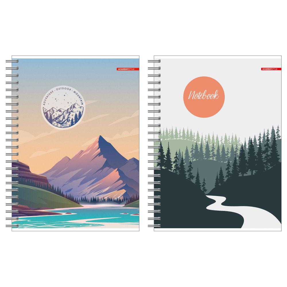 Тетрадь А4 96л линия гребень мелов.картон Свобода ВД-лак ассорти ACADEMY STYLE 12017/2