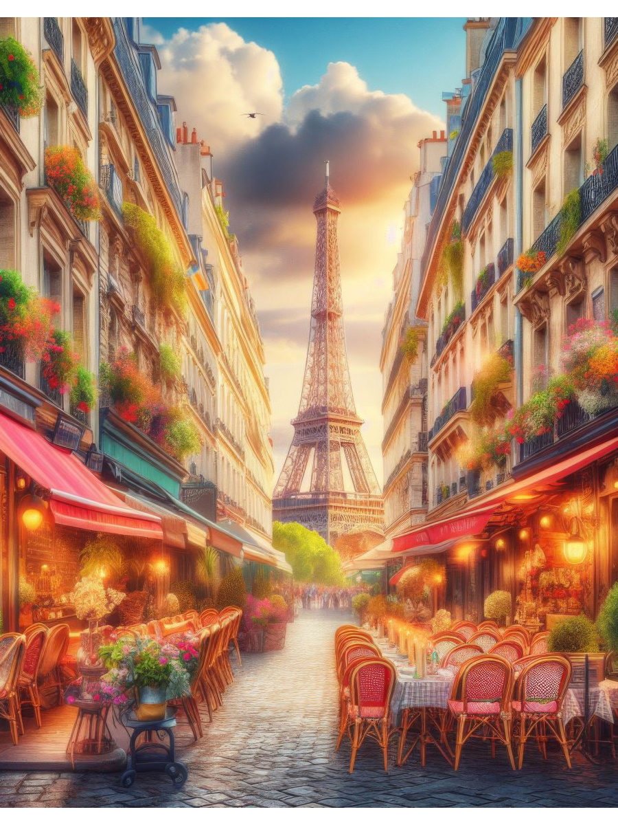 

Картина по номерам 40х50см Уютный Париж