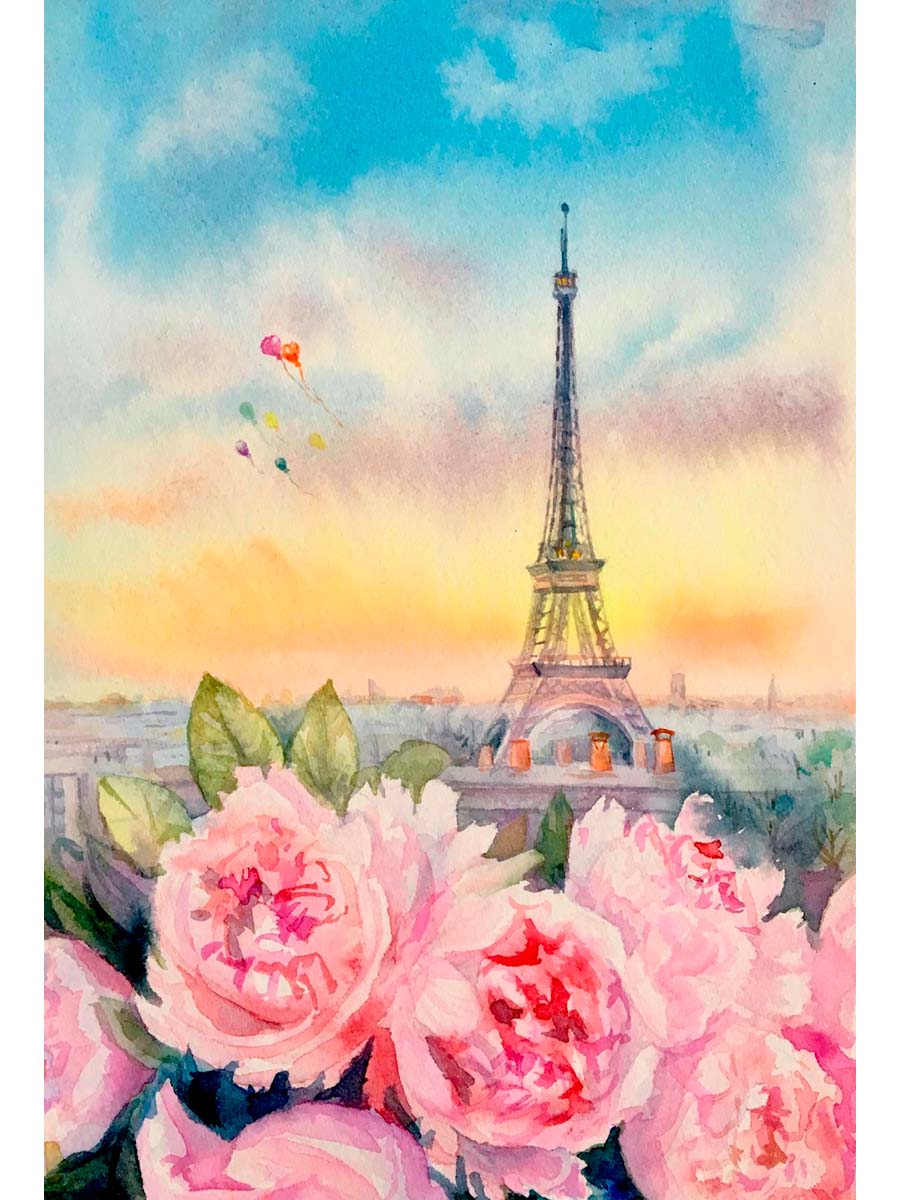 Мозаика алмазная 17х22см Пионы Парижа 569₽