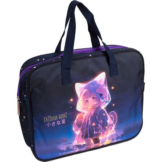 Папка текстиль А4 1отд молния сверху Chiisana Hoshi ручки внутркарман deVENTE 8056502 жен 550₽