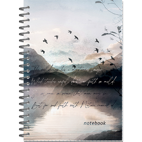 Тетрадь А5 120л клетка гребень меловкартон Туманные пейзажи фольга твин-лак ПОЛИНОМ 3252 102₽