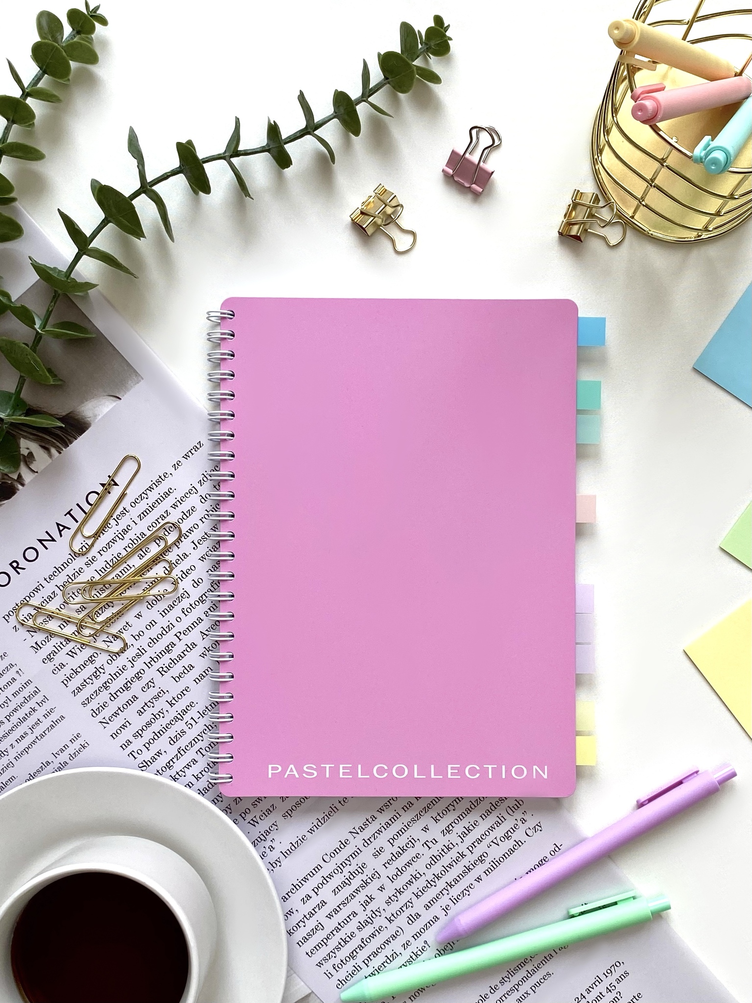 Тетрадь А5 80л клетка гребень пласт.обл. Однотон Pastel Collection Pink/Purple ПОЛИНОМ 3414