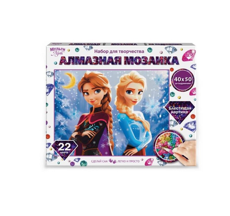 

Мозаика алмазная 40х50см Снежные принцессы