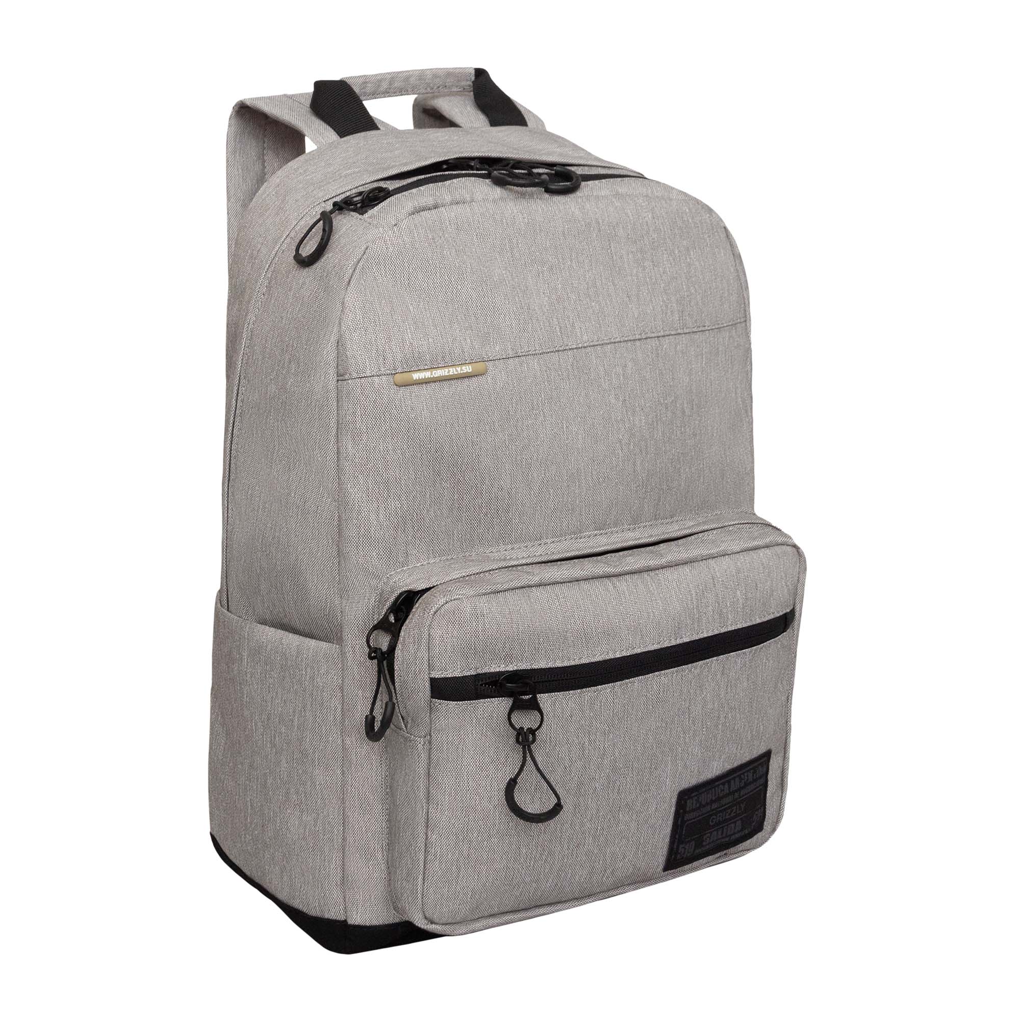 Рюкзак городской 2отд Серый - черный 28х41х18см GRIZZLY 2499₽