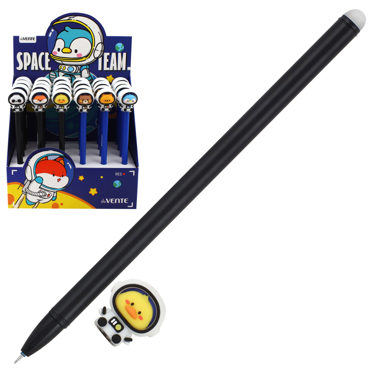 Ручка сувенирная гелевая синяя 05мм Space Team стираемая ассорти deVENTE 5051444 88₽