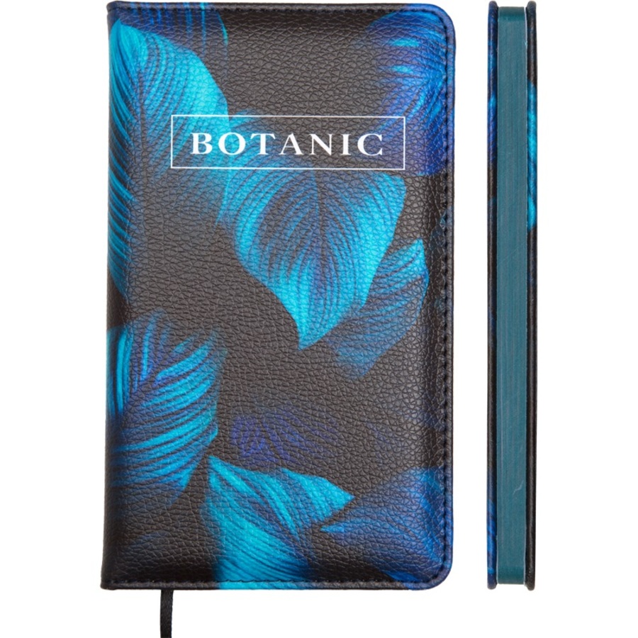 

Планинг 100х170мм 80л недатир. тв.обл. Botanic черный кожзам поролон ляссе deVENTE 2239649