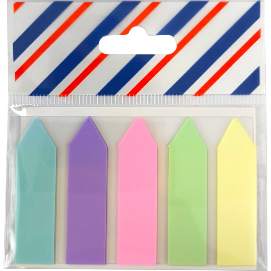 Закладки с липким краем пластик 12х45мм 20л 5цв Pastel стрелки полупрозрачные ATTOMEX 2011464 19₽