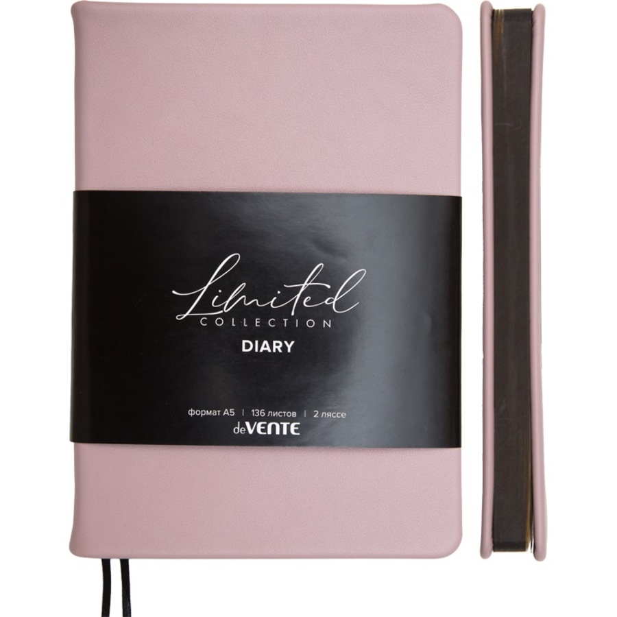 

Ежедневник А5 136л недатир. тв.обл. Note сиреневый кожзам перфорация 2 ляссе deVENTE 2234647