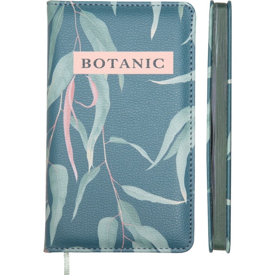 

Планинг 100х170мм 80л недатир. тв.обл. Botanic оливковый кожзам поролон ляссе deVENTE 2239650