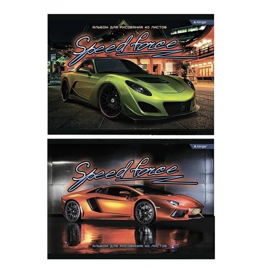 

Альбом для рисования А4 40л скрепка Speed force 100г/м2 ALINGAR AL11428 (муж)