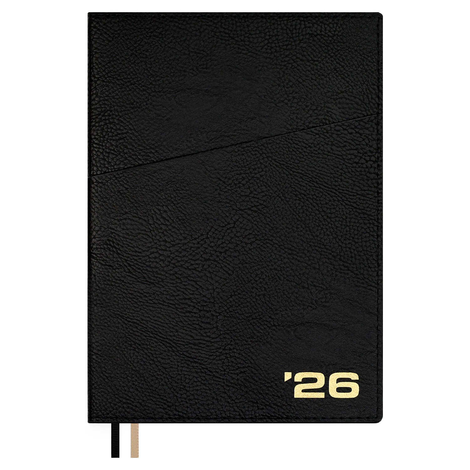 

Ежедневник А5+ 176л датир. 2026г интег.обл. Шеврет черный кожзам 2 ляссе ESCALADA 70208