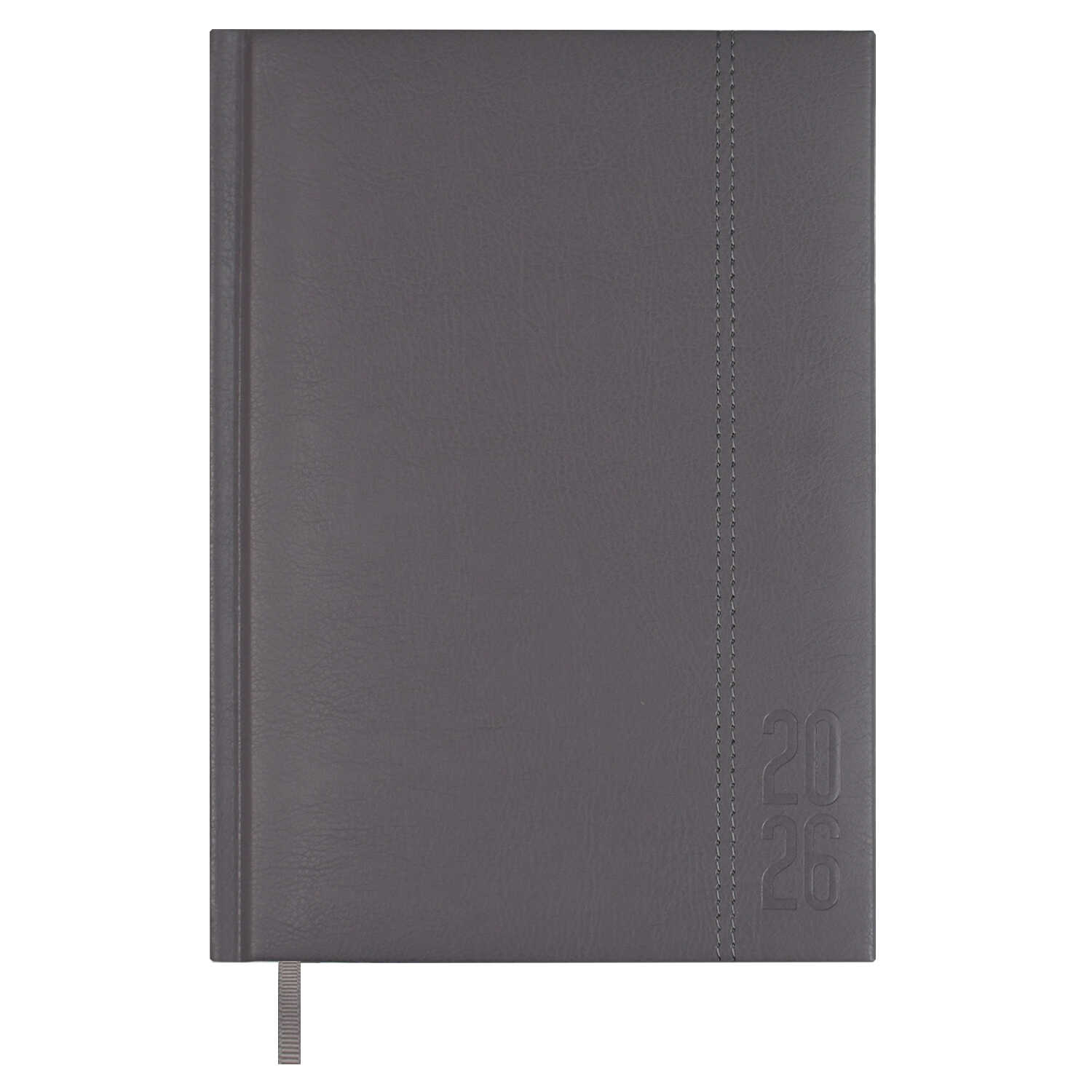 

Ежедневник А5 176л датир. 2026г тв.обл. Наппа серый кожзам поролон ляссе ESCALADA 70229