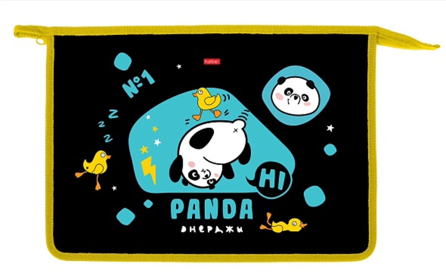 Папка для тетрадей пластик молния сверху А4 2отд Панда энерджи HATBER AMt_07069 уни 288₽