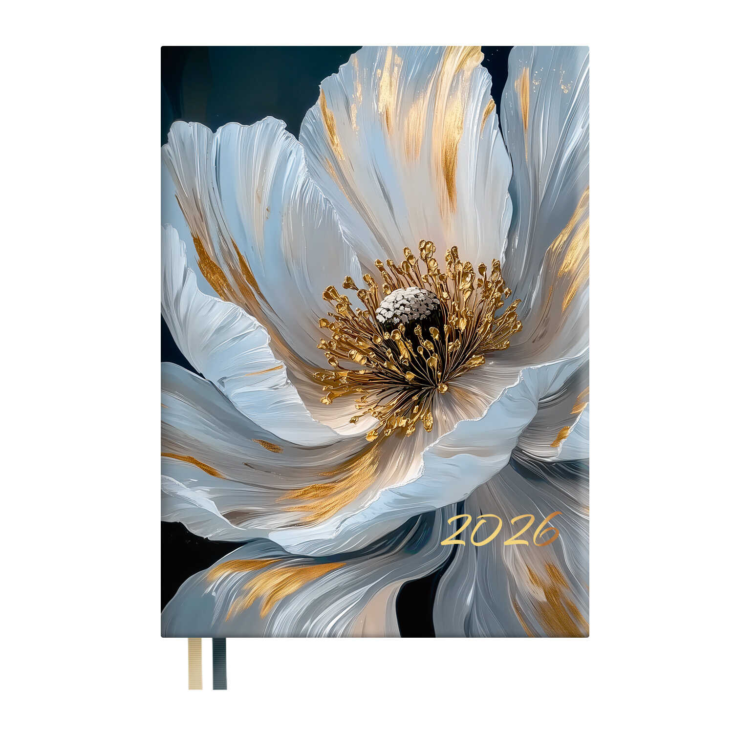 

Ежедневник А6+ 176л датир. 2026г интег.обл. Белый мак Наппа кожзам 2 ляссе ESCALADA 70310