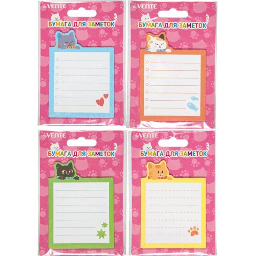 

Блок клейкий 70x94мм 20л Multicolored Cats ассорти форм и дизайнов deVENTE 2010346