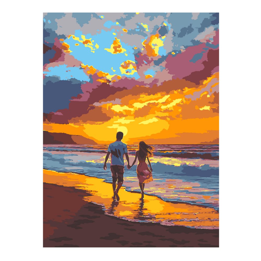 

Картина по номерам 30х40см на подрамнике На берегу моря