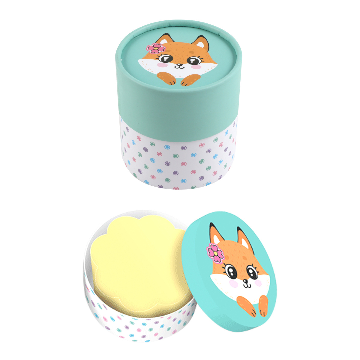 Блок для записей 70х70мм 700л 100 Cute Fox пастельный желтый в форме цветка deVENTE 2013001 174₽