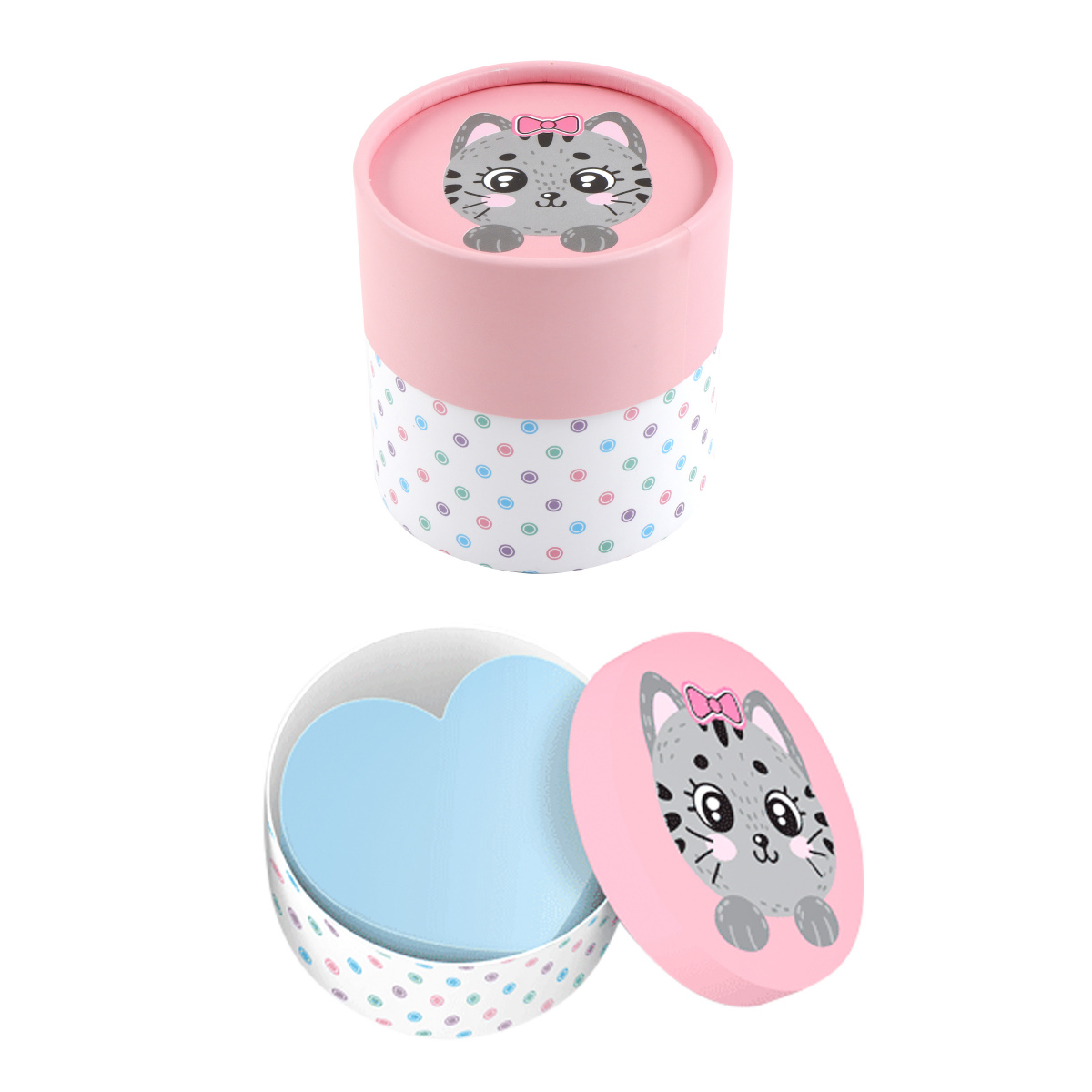 

Блок для записей 70х70мм 700л 100% Cute. Cat пастельный голубой в форме сердца deVENTE 2013000