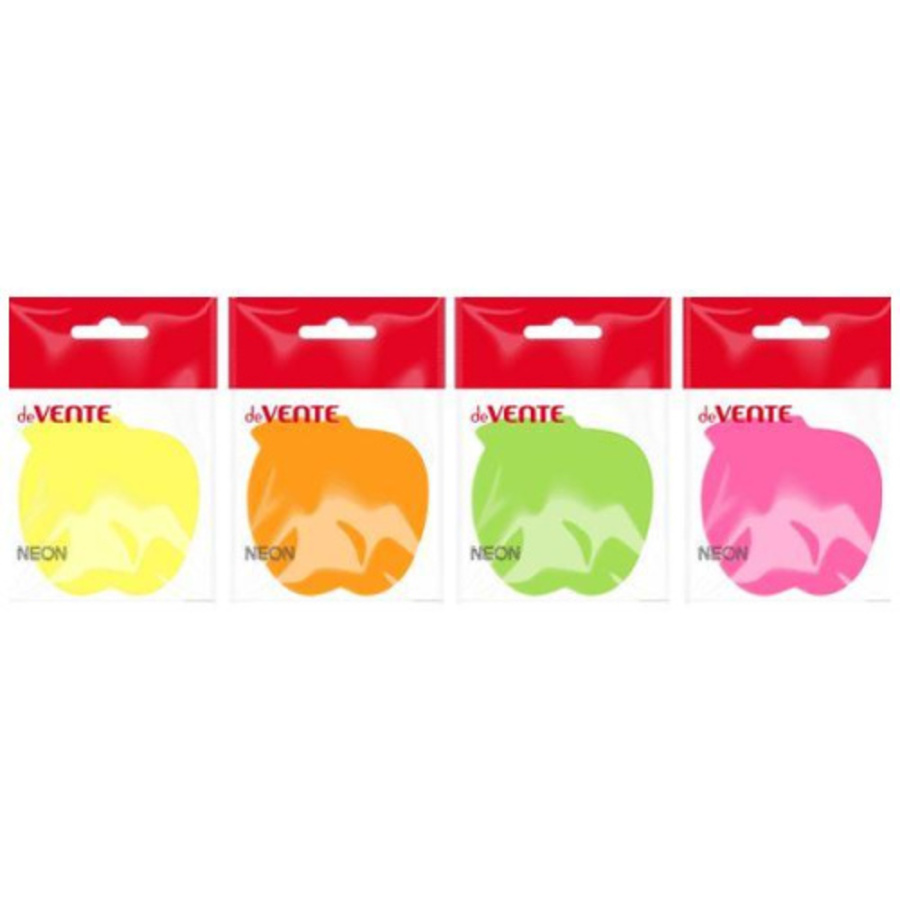 Блок клейкий 70х70мм 50л Яблоко неоновые цвета асорти deVENTE 2010005 23₽