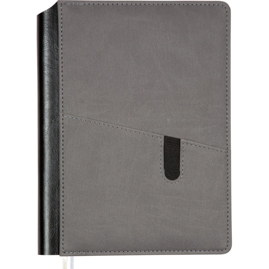 

Ежедневник А5 168л датир. 2026г тв.обл. Brighton серый кожзам 2 ляссе подар.коробка deVENTE 2232673