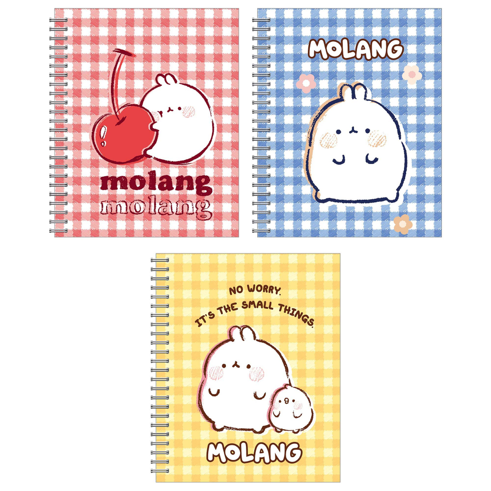 Книжка записная А6 80л клетка гребень мягкобл Molang твин УФ-лак ассорти Академия Холдинг MO63 80₽