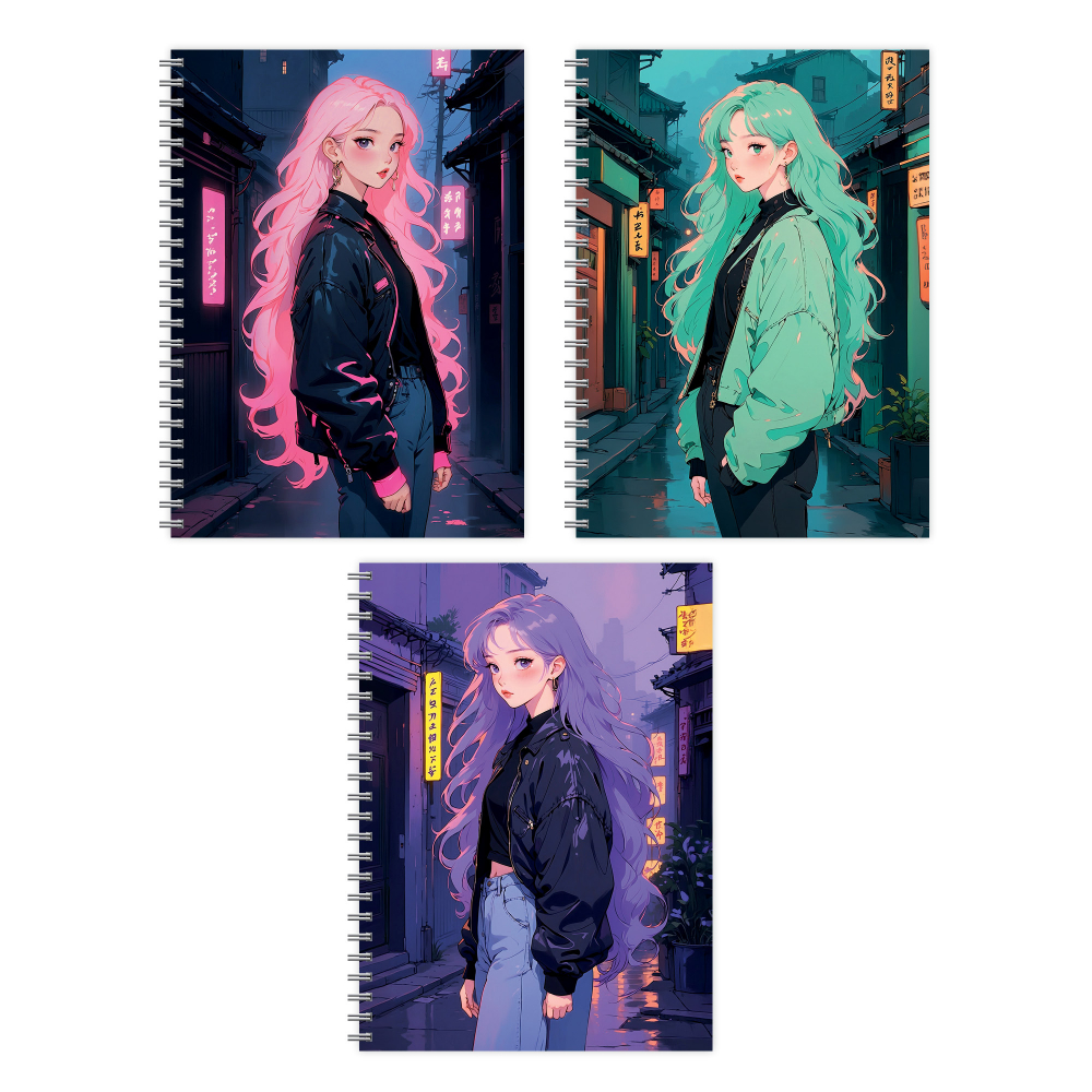 Книжка записная А6 60л клетка гребень мягк.обл. Мой стиль твин УФ-лак ассорти ACADEMY STYLE 15530/3