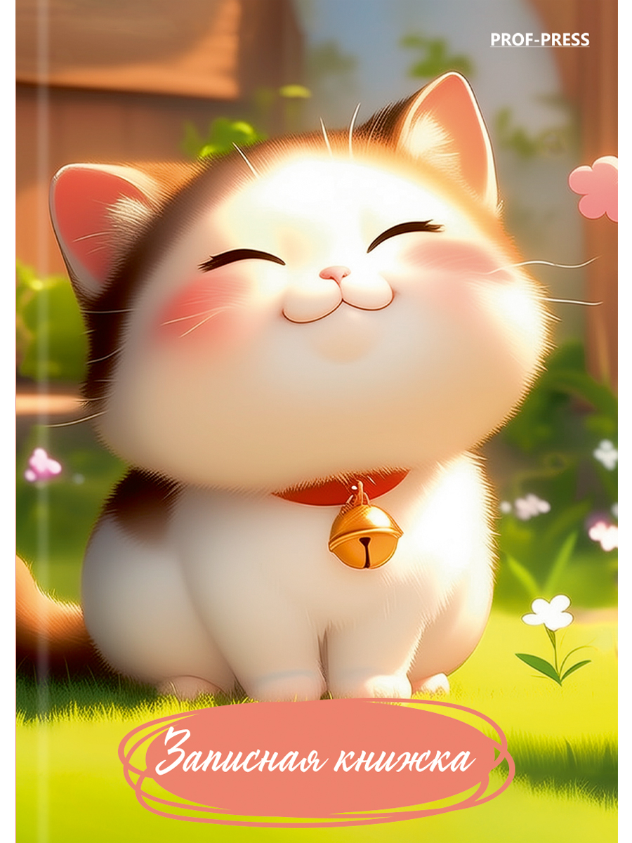 Книжка записная А7 64л клетка твобл Пухлый котенок глянцлам PROF-PRESS 64-8637 77₽