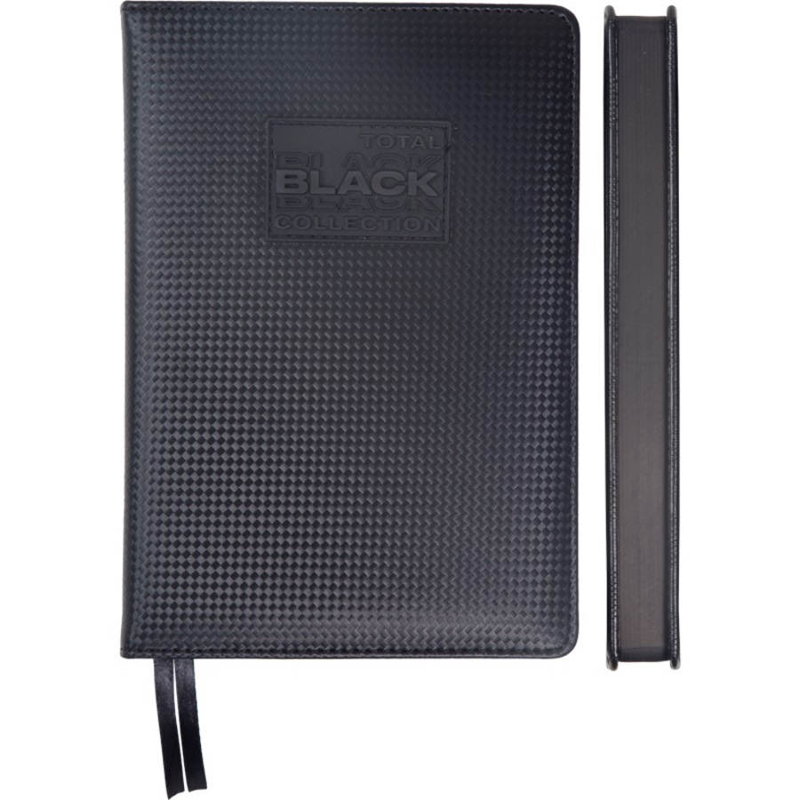 

Ежедневник В6 168л датир. 2026г тв.обл. Total black черный кожзам подар.коробка deVENTE 2233615