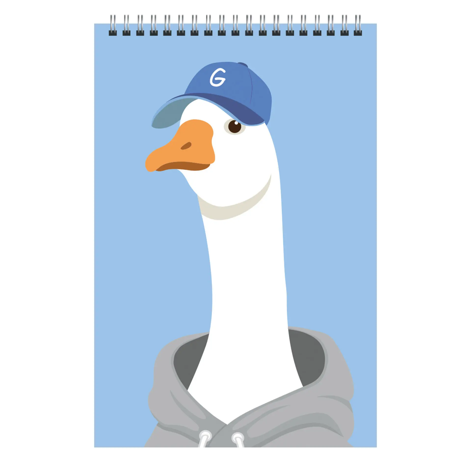 Блокнот А7 60л клетка гребень мягк.обл. Гусь ассорти Listoff БСК740364