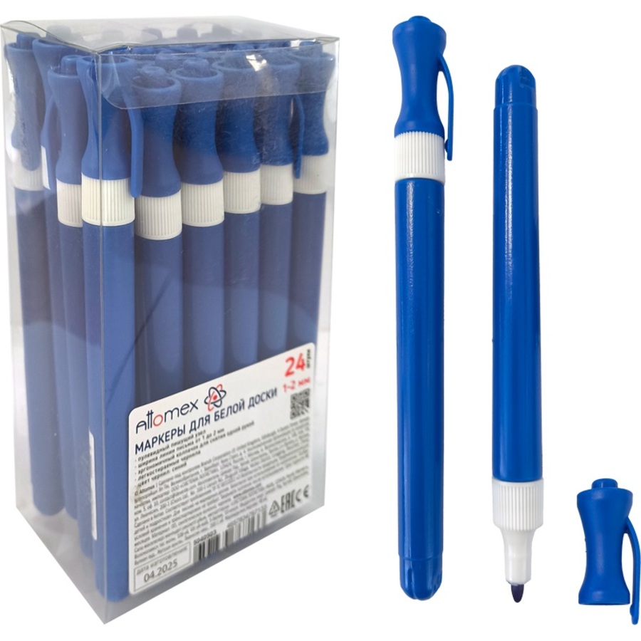 Маркер для доски Ergonomy синий пулевидный наконечник 2мм ATTOMEX 5040503 12₽