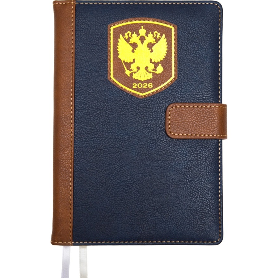 

Ежедневник А5 176л датир. 2026г тв.обл. Blazon кожзам 2 ляссе подар.коробка deVENTE 2232632