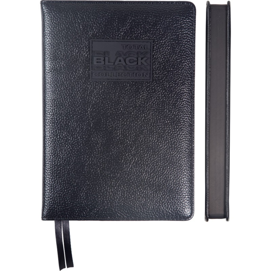 

Ежедневник А5 168л датир. 2026г тв.обл. Total black черный кожзам подар.коробка deVENTE 2232681