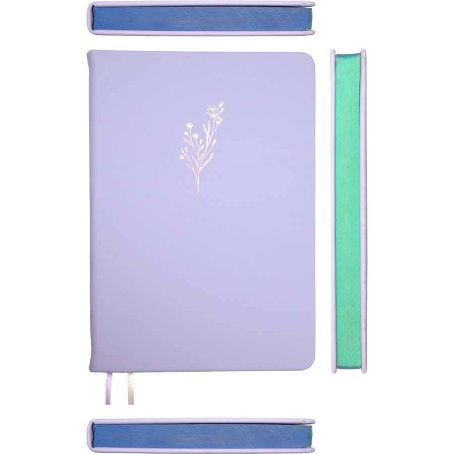 

Ежедневник А5 160л недатир. тв.обл. Emilia сиреневый кожзам фольга 2 ляссе deVENTE 2334612