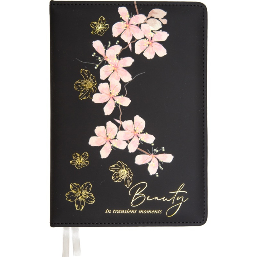 

Ежедневник А5 160л недатир. тв.обл. Rebecca черный кожзам тисн.фольгой 2 ляссе deVENTE 2334620