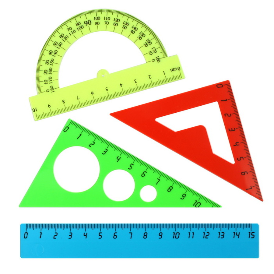Набор геом 4пр малый линейка 15смугольник 2шттранспортир DARVISH DV-7571 111₽