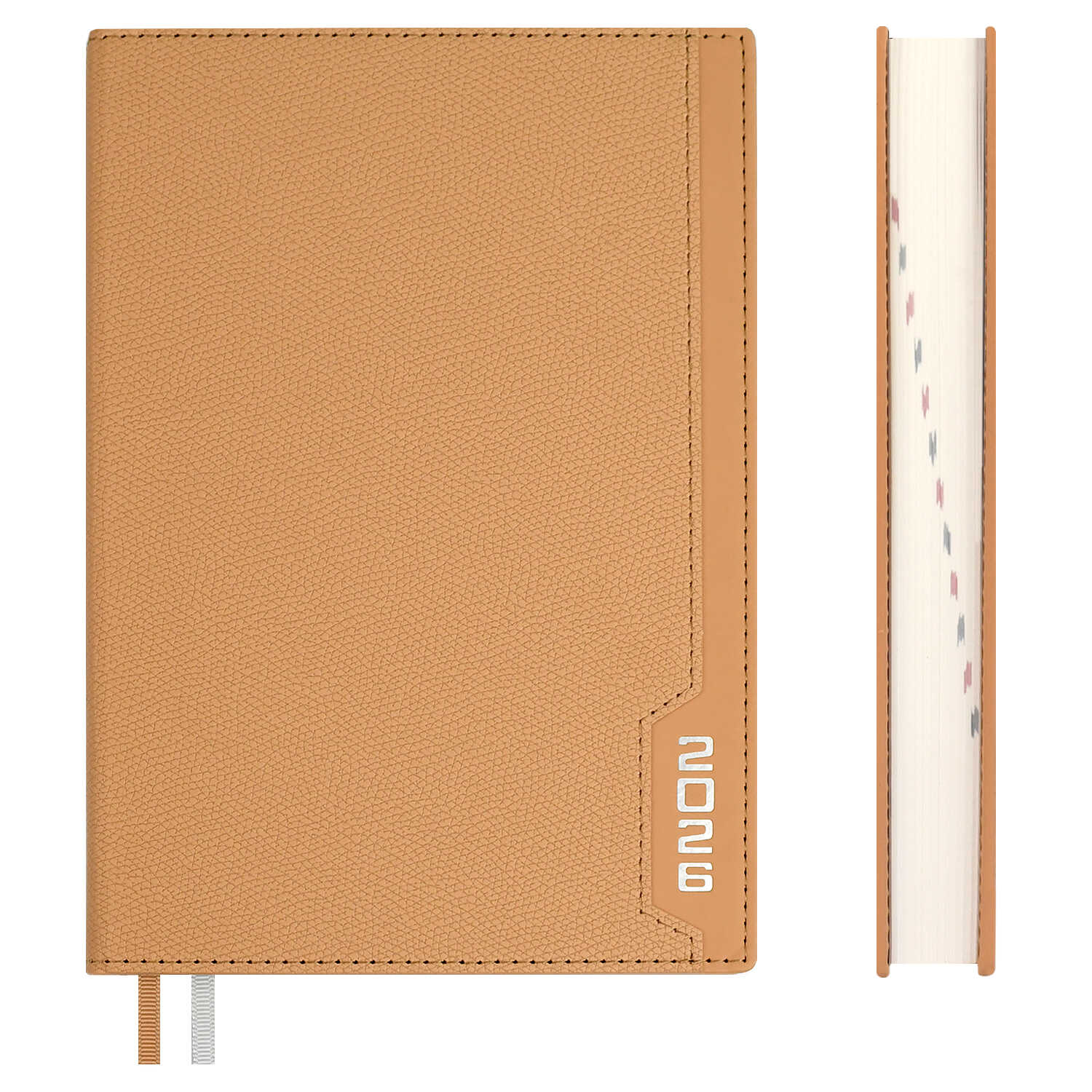 

Ежедневник А5 176л датир. 2026г тв.обл. Джут бежевый кожзам 2 ляссе ESCALADA 70238