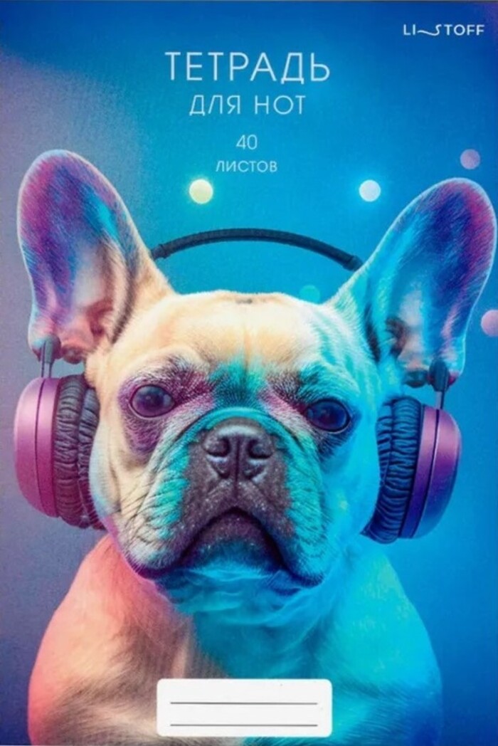 Тетрадь для нот А4 40л вертикальная спираль Любитель музыки глянцлам Listoff ТНС40277 149₽