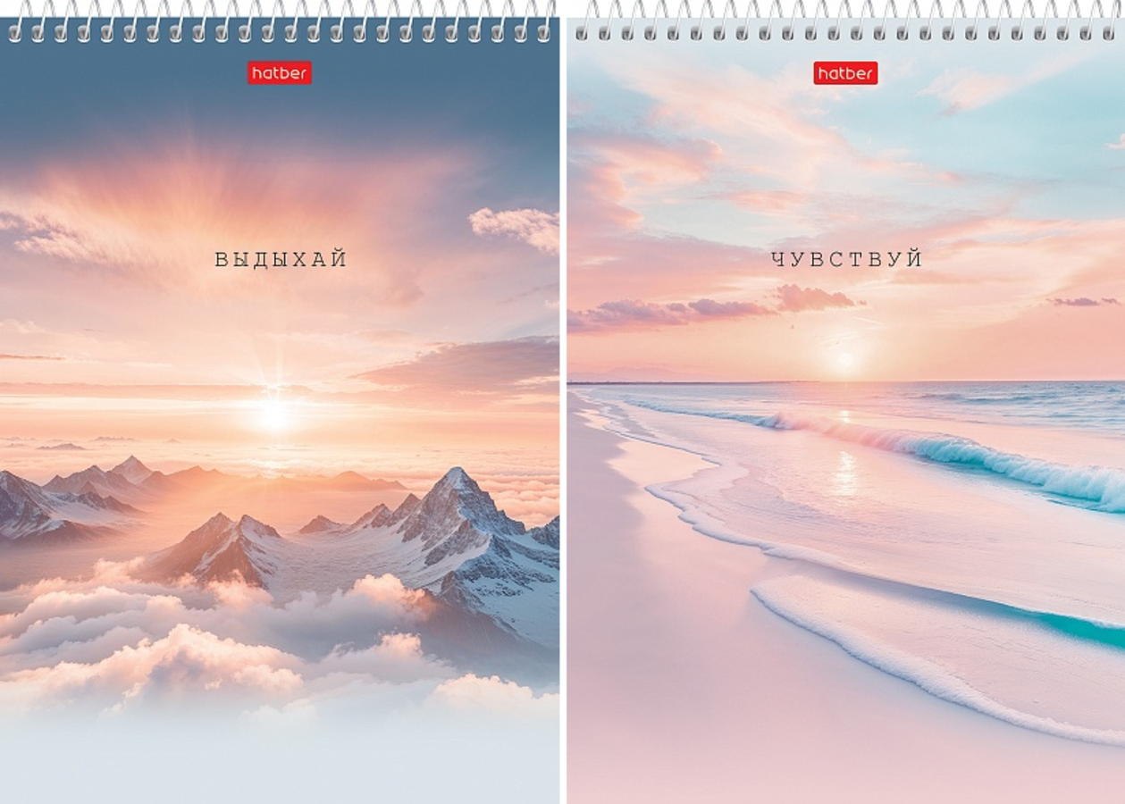 Блокнот А5 60л клетка спираль мягкобл В моменте жесткая подложка ассорти HATBER 60Б5В1сп 92₽